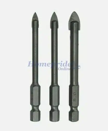 Homepride Online-3 Piece hex tile and glass drill bit set