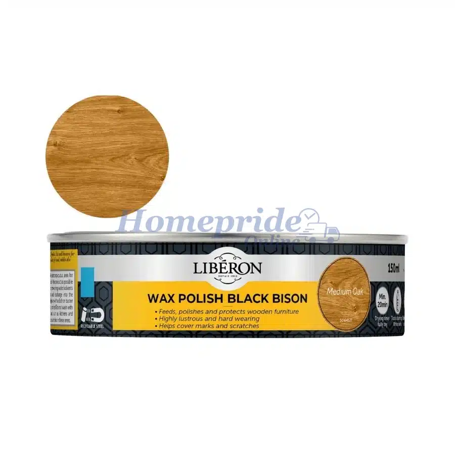 Homepride Online-Bison Paste Wax Medium Oak 150ml