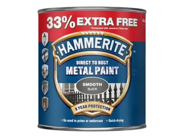 Homepride Online-Hammerite Metal Paint Smooth Black 1L