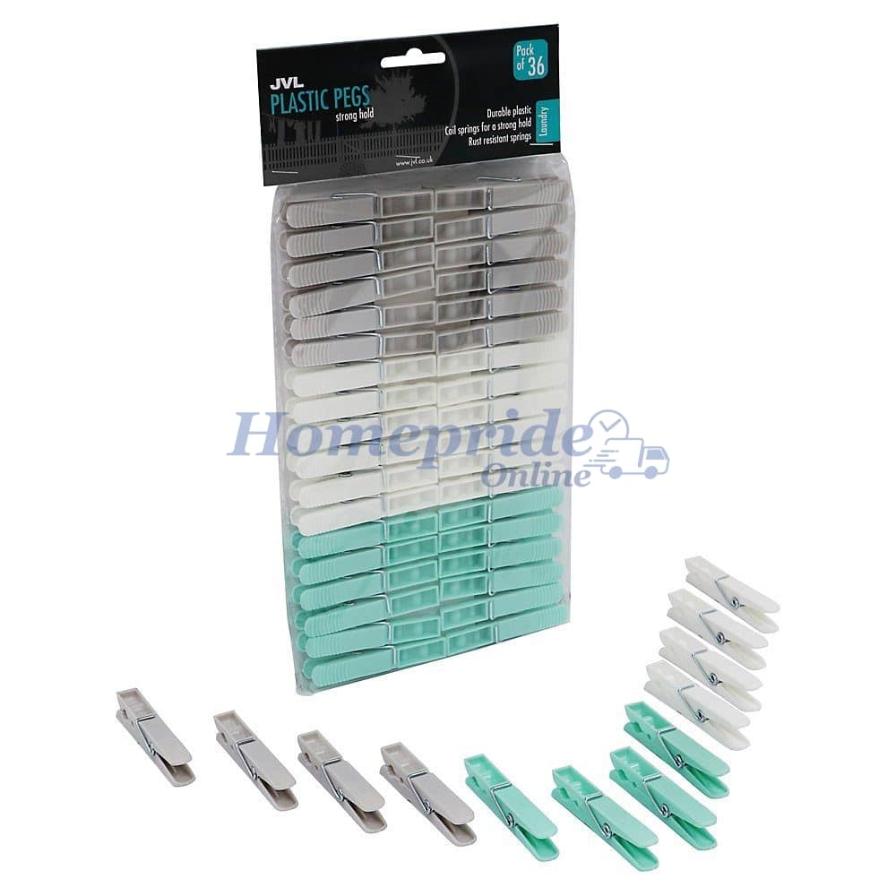 Homepride Online-JVL PLASTIC PEGS STRONG HOLD pack of 36