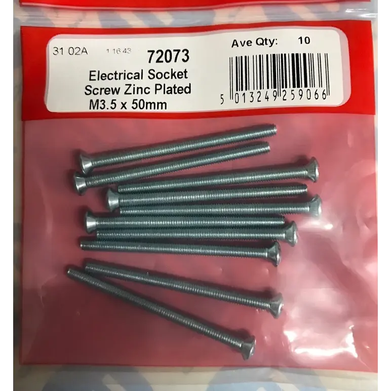 Homepride Online-Electrical Socket Screw Zinc Plated M3.5 x 50mm