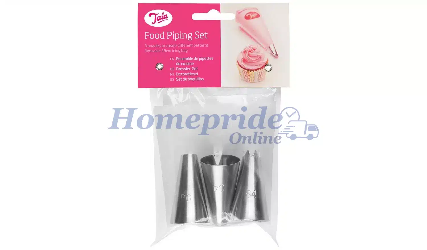 Homepride Online-Tala Food Piping Set -3 nozzles with 38cm reusable icing bag