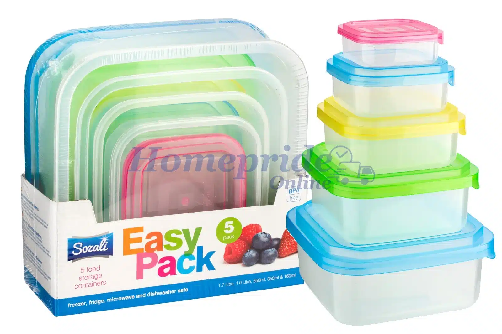 Homepride Online-Sozali Easy Pack 5 food storage containers