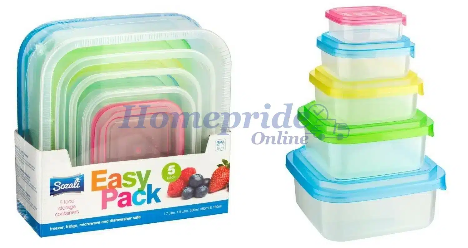 Homepride Online-Sozali Easy Pack 5 food storage containers